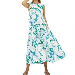 NEW Oliphant Sleeveless Piped Maxi. Orchid Green. XS. NWT.